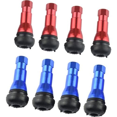 8 Pieces TR413 46mm Wheel Rim Tire Valve Stem Car Truck Vehicle Red Blue