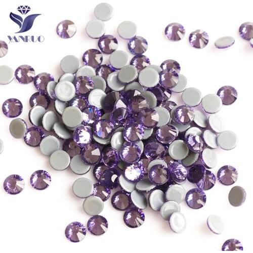 YANRUO 2058HF Tanzanite SS6-SS30 Hot Fix Crystal Stones And Crystals Wedding Dress Rhinestone Appliques For Clothes