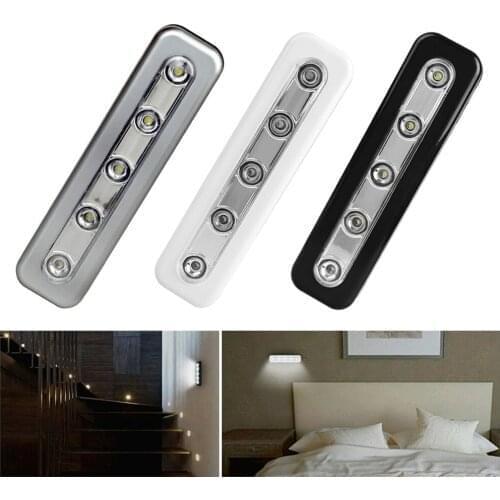 5 LEDs Wireless Night Light Cabinet Closet Wardrobe Stair Kitchen Bedroom Night Lamp Drawer Light Night Light Lamp
