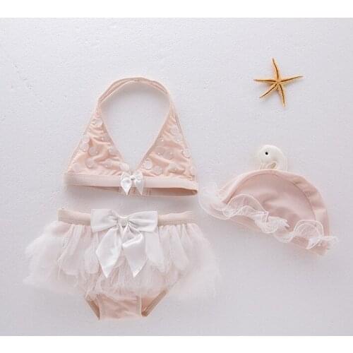 Children Split Swimsuit Girls Swan Super Cute Lace Swimwear Kids Toddler Swimming Clothes
