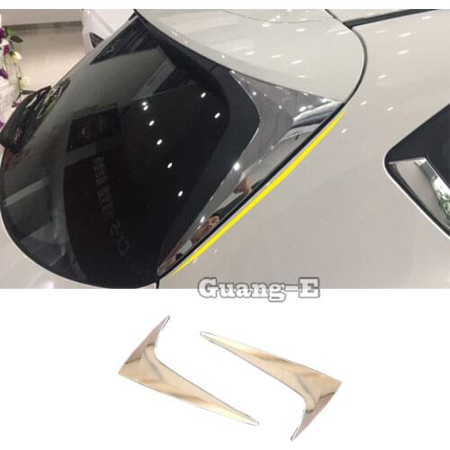 For Mazda CX-5 CX5 2017 2018 2019 2020 Car Chrome ABS Rear Tail Spoiler Side Triangle Molding WINDOW Bezel Trim Sticks 2pcs