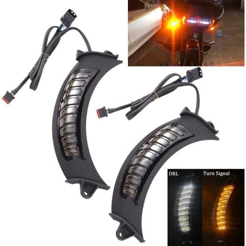 Motorcycle Amber / White LED Running Turn Signal Lights for Motorcycle Road Glide 2015 2016 2017 2018 2019 2020