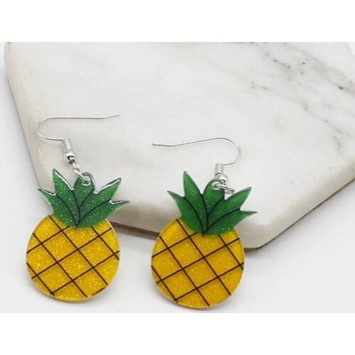 Creative Simple Acrylic Pineapple Fruit Earrings Fashion Summer Earrings Jewelry Women Jewelry Gifts