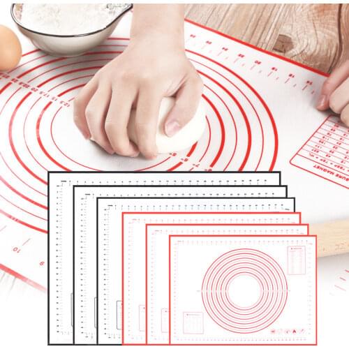 Large 6Sizes Non Stick Silicone Baking Mat With Scale Pasrty Dough Pad For Oven Liner Mat Kitchen Pastry Mat Cookie Baking Sheet