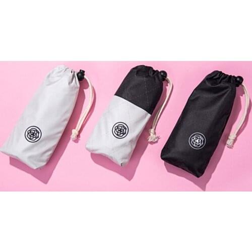 Fashion Korean Camellia Logo Pocket Umbrella Rain Women Travel Rainproof Windproof Sun Umbrellas Small Compact Men UV Paraguas