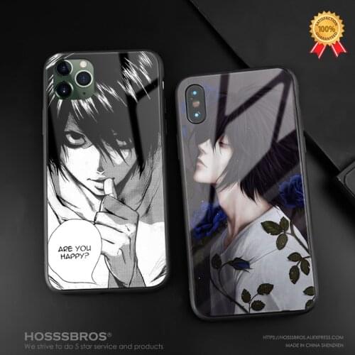 L Lawliet character Death Note soft silicone glass Phone case cover shell For iPhone SE 6 6s 7 8 Plus X XR XS 11 12 mini Pro max