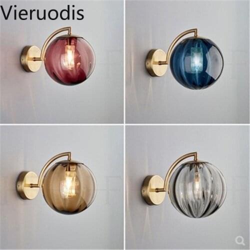 Nordic Wall Lamp modern Glass Ball Bedside Wall Light Living Room Study Stairway Aisle Indoor Home Decoration Lighting Fixture
