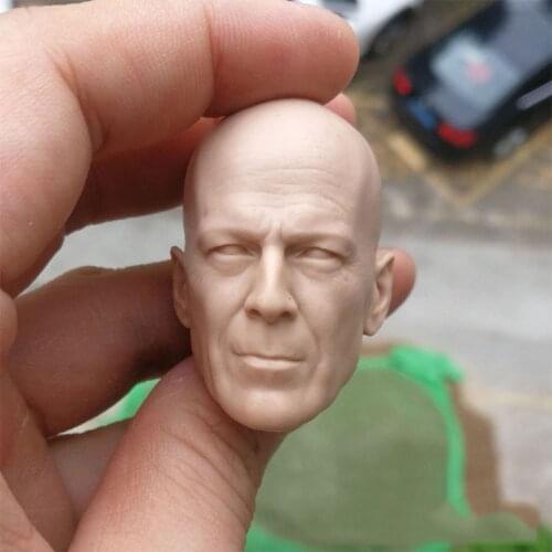 Unpainted 1/6 Scale Die Hard Bruce Willis Head Sculpt John Mcclane Die Hard for 12 inches Action Figure Body