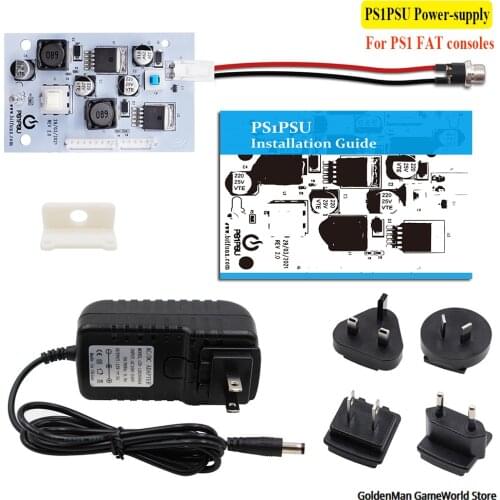 PS1PSU V2.0 Power Supply 12V for PS1 Fat Retro Video Game Consoles Replacement