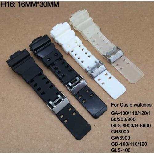 Watchband Silicone Rubber Band Men Sports Diving Black Strap For CASIO Replace Electronic Wristwatch Belt Watch Accessories