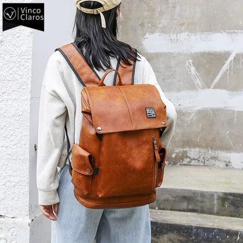 Luxury PU Leather Back Pack Laptop Large Capacity Waterproof Mens Backpacks Brand Designer Backpack for Men Vintage Male Bags