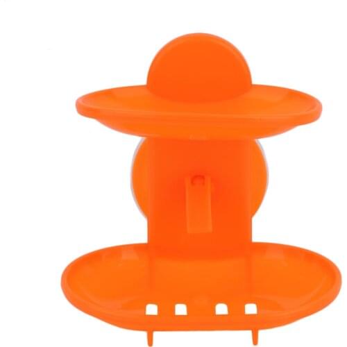 Double Sucker Soap Box Hot wander Creative Double Layers Soap Box Bathroom Soap Dish Sucker Holder Container Drain and Trace