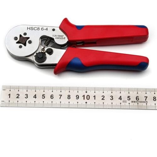 HSC8 6-4 Self-adjusting Insulated Crimping Plier For Capacity 0.25-10mm2 23-10 AWG Wire Sleeves Ferrules Crimp Plier Hand Tool