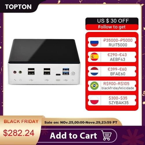 Cheapest Mini Pc Intel i7 10510U / 8550U 4 Cores 8 Threads 2*DDR4 Max 64GB Gaming Computer Win 10 Pro Type-C SD DP HDMI Nuc Pc