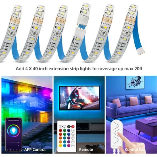 Smart RGBCCT LED Light Strip Wifi Controller 12V Flexible Strip Kit Voice Control RF Remote work with Alexa Google Assistant