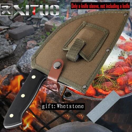 XITUO Kitchen knife sheath high quality handmade camping chef slaughter knife special portable nylon protective cover whetstone