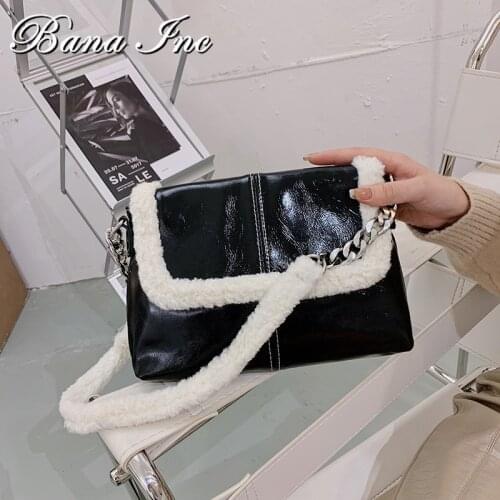 Luxury Handbags Women Bags Designer Soft Leather Shoulder Bag Winter Chain Messenger Bag Ladies Flap Crossbody Pack Women Purse
