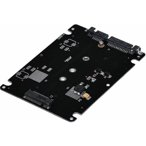 1Pcs NGFF SSD To 2.5 SATA Adapter Card Case Black Metal Case M.2 to Sata Adapter B key Socket 2 M.2 Connect Desktop Laptop