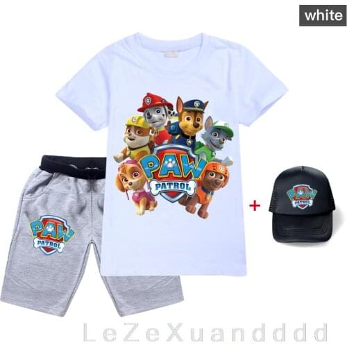 PAW PATROL Clothing Sets Kids Cotton Tops+shorts 2pcs Sets Baby Boy T Shirt Girls Outfit Children Shorts Sport Suit