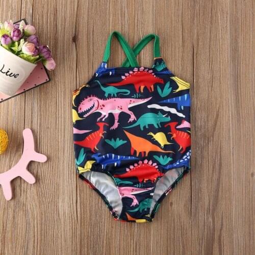 2020 Summer Kids Baby Girls Toddler Dinasour Swimsuit Swimwear Bathing Suit Bikini Tankini 0-24M