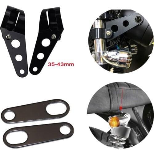 35~43mm Motorcycle Headlight Brackets Headlamp Mounting Clamps Light Support + Turn Signal Indicator Light Lamp Holder Bracket