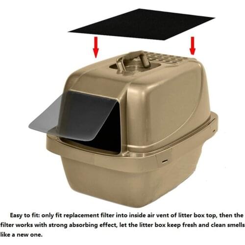 4 Pcs Activated Carbon Cat Litter Boxes Charcoal Filter for Cat Litter Boxes