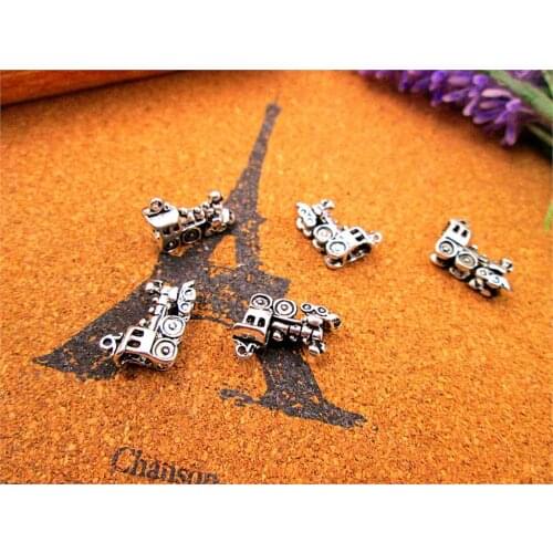 50pcs-- Train Charms , Antique Tibetan silver Small Train Charms pendant 20x11x5mm