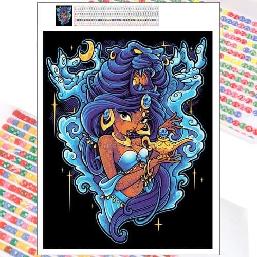 Diamond Painting Disney Aladdins Lamp Cartoon 5D DIY Fantasy Princess Full Drill Cross Stitch Art Mosaic Home Wall Decoration