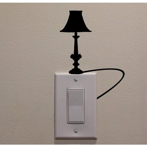 Antique Lamp Art Switch Sticker Living room Bedroom Decorative Wall Stickers Vinyl Waterproof Murals JG1947