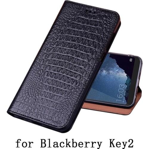 Genuine Leather Flip Cover Card For Blackberry KEY2 KEY Two BBF100-1 Mobile Protective Stand Case Leather Cover For KEYone