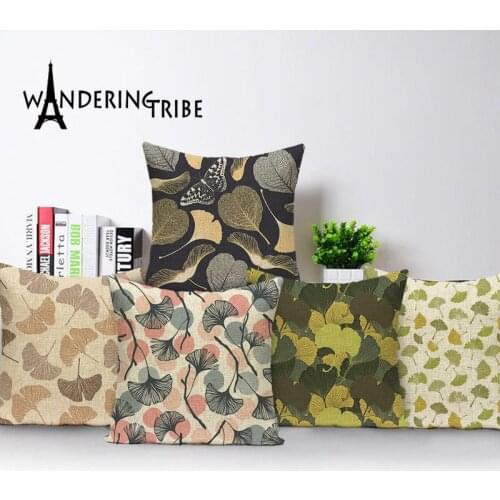 Retro Leaf Pillows Case Scenic Flower Decoration Cushion Covers Linen Pillow Cover Plant Home Decor Cushion Cases Kissen Cojin