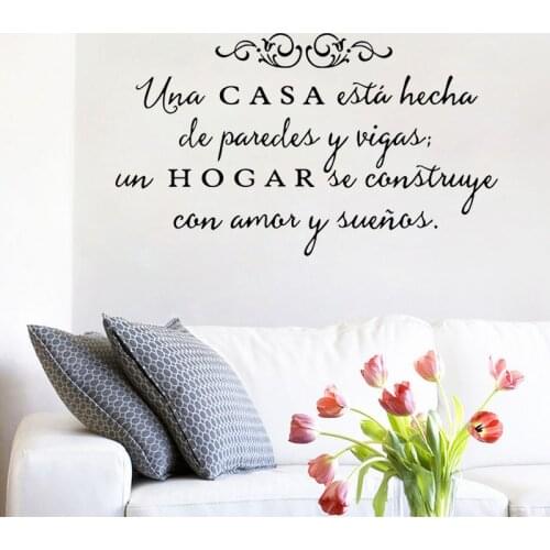 Spanish Quote Una Casa Wall Decals Removable Wall Art Home Decor For Living Room House Decoration Vinyl Wall Stickers Poster