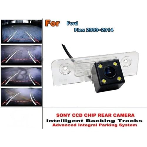 For Ford Flex 2009~2014 HD CCD Intelligent Dynamic Tracks Rear View Reverse Backup Trajectory Camera Night Vision