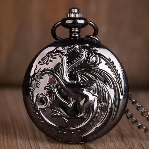 Hot Movie Theme Fashion Steampunk Cool Quartz Pocket Watch Necklace Chain Gift TD2079