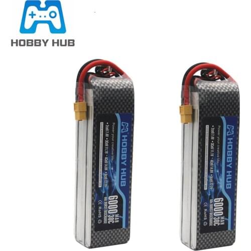 4s 14.8V 6000mAh 30C Lipo Battery for RC Car Quadcopter Helicopter Airplane spare parts 14.8v RC Toys Batteries T/XT60 plug 2pcs