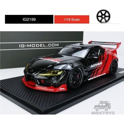 IG 1:18 PANDEM Toyota Supra (A90) Black/Red Model Car