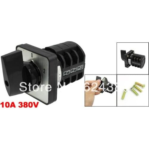 LW8-10/D303.3 380V 10A ON-OFF-ON 3 Three Position Universal Rotary Cam Changeover Combination Switch Panel Mount 12 Terminals