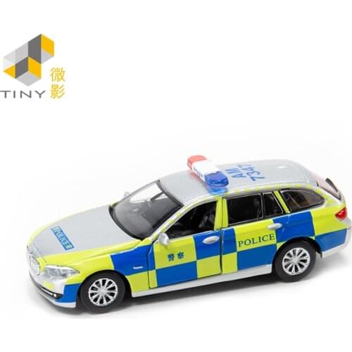 Tiny 1:64 BMW 5 Series F11 Police Traffic Department Simulation Model Car