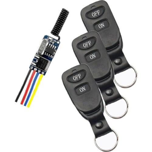 Mini Size Remote Switch DC 3.7V 4.2V 5V 6V 7.4V 9V 12V Micro No Noise Wireless Remote Control Switch