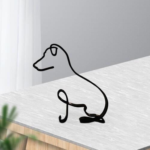Dog Minimalist Art Sculpture Personalized Gift Metal Decoration Creative Sculpture Furnishings Modern Artist Home Decoration