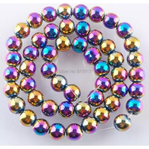 Motley Hematite Non Magnetic Round Loose Beads Spacer 8mm For Jewelry Making 1 Strand TL3007