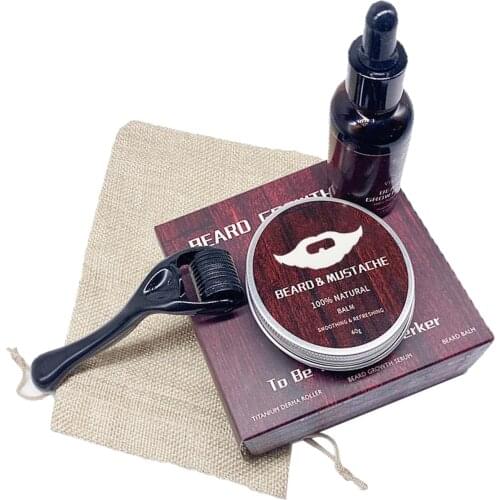 Beard Growth Kit Titanium Roller + Serum for Men Micro Needle Roller roller Hair Growth Men Grooming Kit
