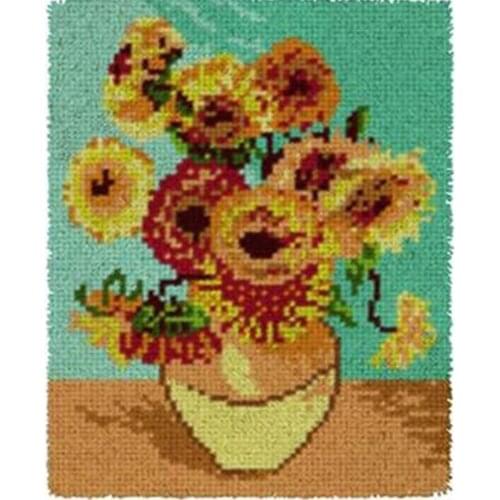 Carpet embroidery Latch hook rug kits for adults with Pre-Printed Pattern Flower Foamiran for needlework Tapestry Hook mat