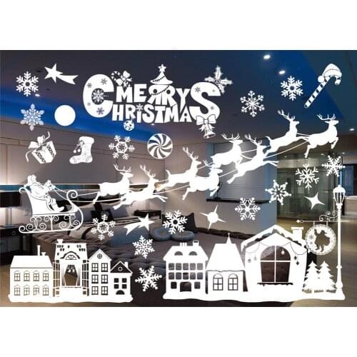 Christmas Decoration Wall Window Glass Xmas Stickers Decal Patch Home Decor Lightweight Corrosion Resistant Xmas Decor
