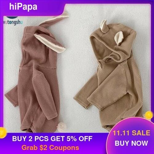 Rabbit Newborn Baby Outfits Thick Hooded Baby Sweater Fashion Newborn Kids Jumpsuit Autumn Winter Baby Boy Girl Costumes Clothes