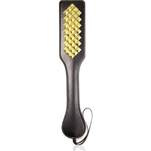 Leather Spanking Paddle Slapper Whip with Rivet for Horse Training Crop