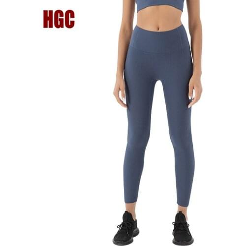Yoga Pants High Waist NO Front Seam Nylon Sport Leggings Running Women Peach Hip Lifting Squat Proof GYM Fitness Tights HGC