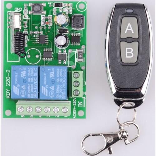 Universal Wireless Remote Control Switch AC 85V ~ 250V 110V 220V 2CH Relay Receiver Module and RF 433Mhz Remote Controls