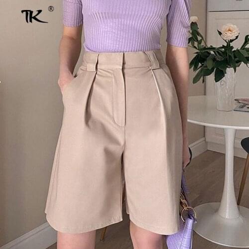2021 Summer Solid Women Pants High Waist Female Loose White Classic Knee-Length Office Ladies Wide-leg Womens Pant Black