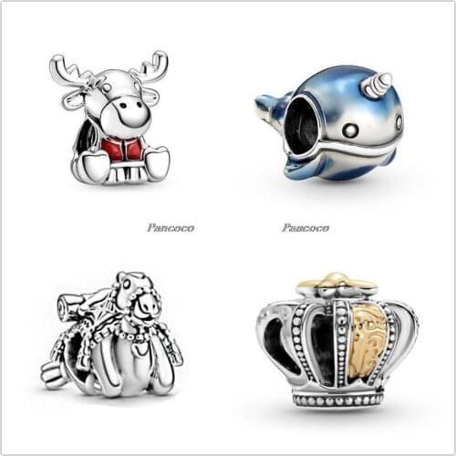 925 Sterling Silver Red Enamel Vest Canada Moose Maple Leaf Branch Charm Bead Fit Women Pandora Bracelet & Necklace Diy Jewelry